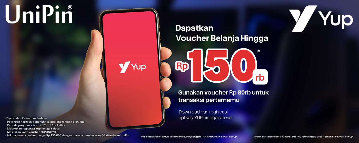 Nikmati Promo Spesial Yup x UniPin, Diskon Hingga Rp150.000!
